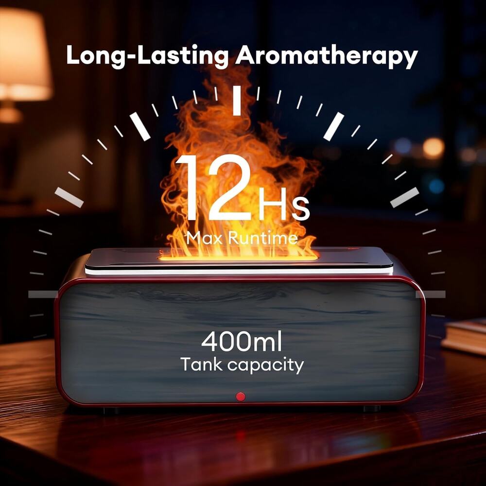 Fireplace Diffusers For Essential Oils, 400ml Flame Humidifier With Bluetooth - Picture 5 of 16